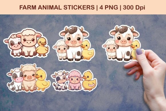 Download Farm Animal Stickers | Cute Cow Sheep - Animal stickers Collection