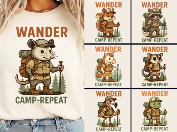 Download Wander Camp Repeat Summer T-Shirt Bundle - Premium Resources