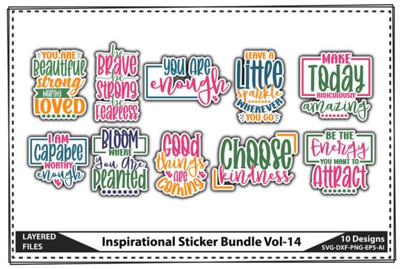 Download Inspirational Sticker Bundle Vol-14 - Inspirational sticker Collection