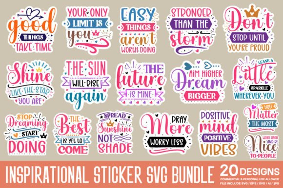 Download Inspirational Sticker Svg Bundle - Inspirational sticker Collection