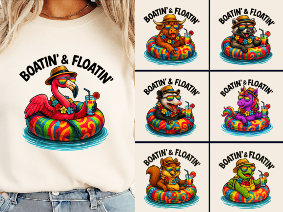 Download Boatin' &amp; Floatin' Summer T-Shirt Bundle - Premium Bundle