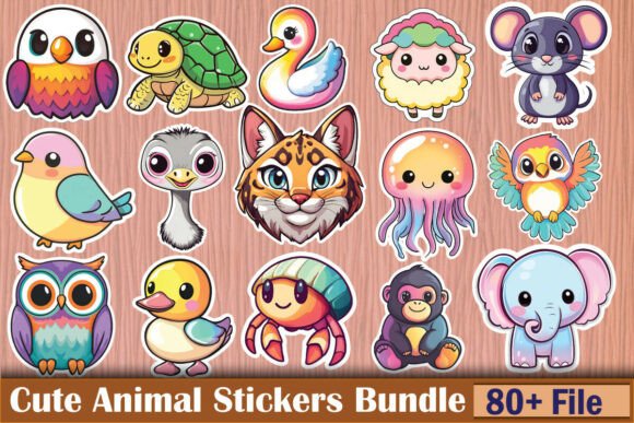 Download Cute Animal Stickers Bundle - Animal stickers Collection