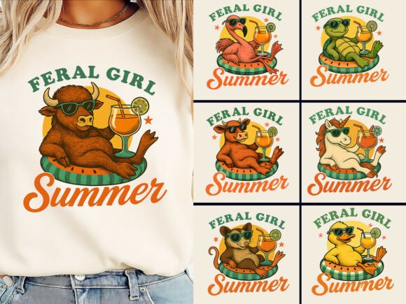 Download "Feral Girl Summer T-Shirt Bundle PNG - Premium Resources
